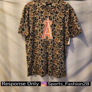 New Era Los Angeles Angels Camouflage T Shirt Mens Large New 2002 World Series